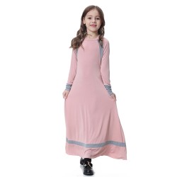 Muslim Arab Middle East Robe Long Skirt-Light Pink