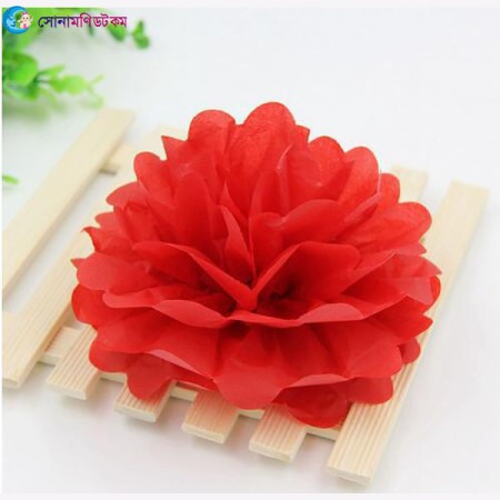 Party Decoration Props Paper Flower Ball Pom Poms - Red | at Sonamoni BD