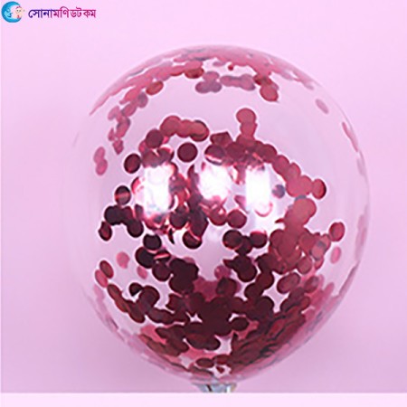 Transparent Sequin Balloon - Red | at Sonamoni BD