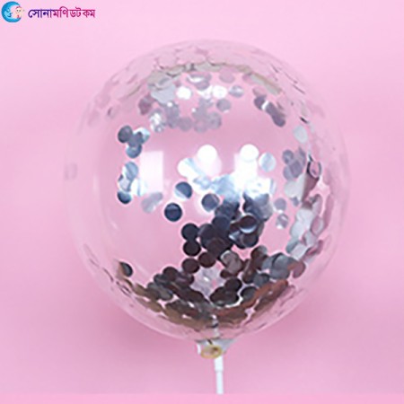 Transparent Sequin Balloon - Silver