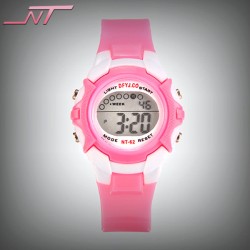 Waterproof Multifunctional Electronic Watch - Pink