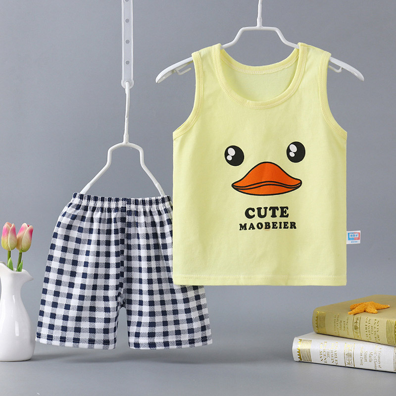 Baby Vest & Shorts Set - Yellow duckling