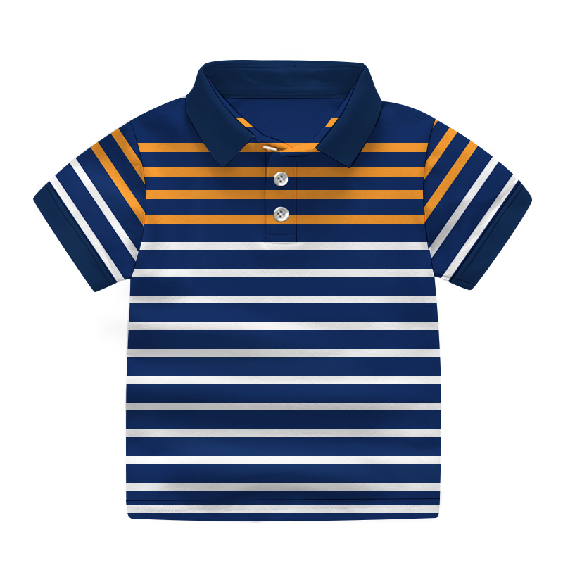 Kids Polo T-Shirt- Navy Blue With Stripe | Polo Shirt | T-shirt at Sonamoni.com