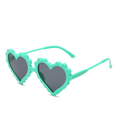 Cute baby cartoon heart-shaped sunglasses -Green