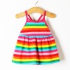 Baby girl summer vest - Red striped princess dress