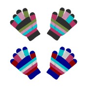 2 Pair Kids Winter Woollen Hand Gloves-Multi Color