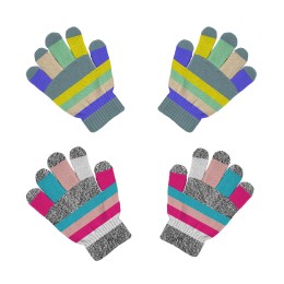 2 Pair Kids Winter Woollen Hand Gloves-Multi Color