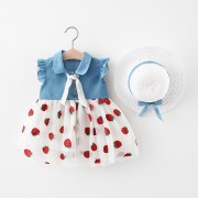 Girls' Party Frock with Hat - White