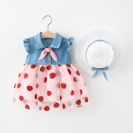 Girls' Party Frock with Hat - Pink