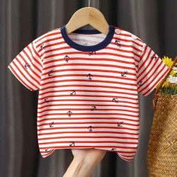 Children's Short-Sleeve Striped Cotton T-Shirt