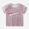 Children's short -sleeved T -shirt pure cotton - Brown Pink