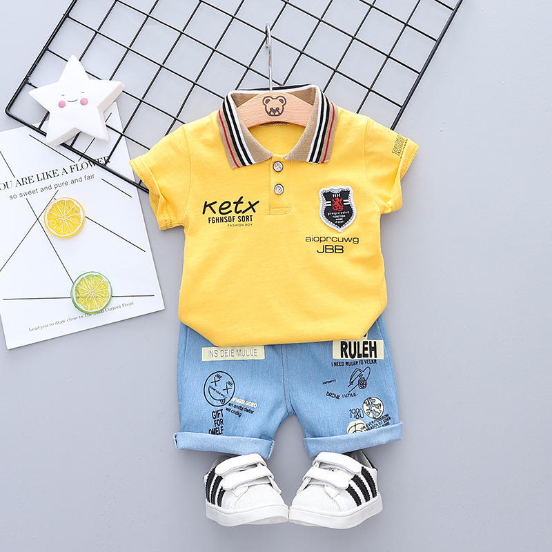 Boys Polo Shirt & Shorts Set - Yellow
