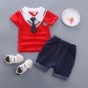 Boys casual short -sleeved suit set-Red