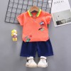 Baby Polo Shirt & Shorts Set - Roar Star Short Sediment Orange