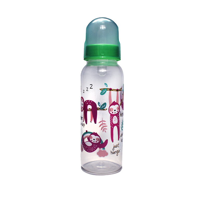 Standard Caliber Baby Anti-flat Gas PP Bottle 250ML - Green Animal
