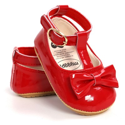 Girls belt soft shoes-Red