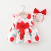Girl Big Dots Print Cotton Frock - Red