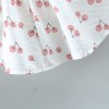 Girls Cherry Print Bow Frock & Hat - White Pink