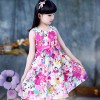 Girls floral sleeveless frock-Pink