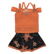 Girls Top and Skirt – Orange