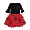 Girls Top  & Skirt –BLACK & RED