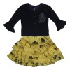 Girls Top  & Skirt –Yellow & Black