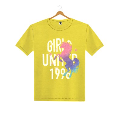 Girls Half Sleeve T-Shirt - Yellow