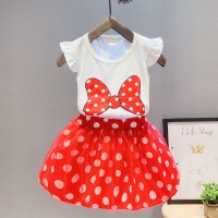 Girls Top and Skirt Set - Red
