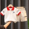 Baby Polo T-Shirt with Short Set - White | at Sonamoni BD