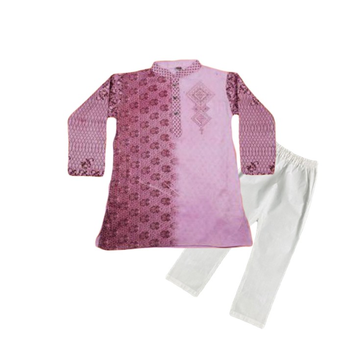 Full Sleeves Punjabi with Pajama - Pink