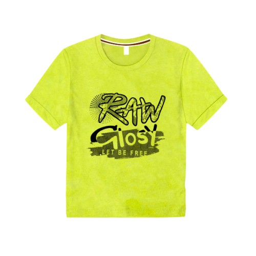 Boys T-Shirt- Yellow Raw Print