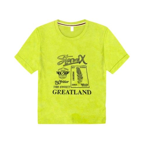 Boys T-Shirt- Yellow Starmix Print