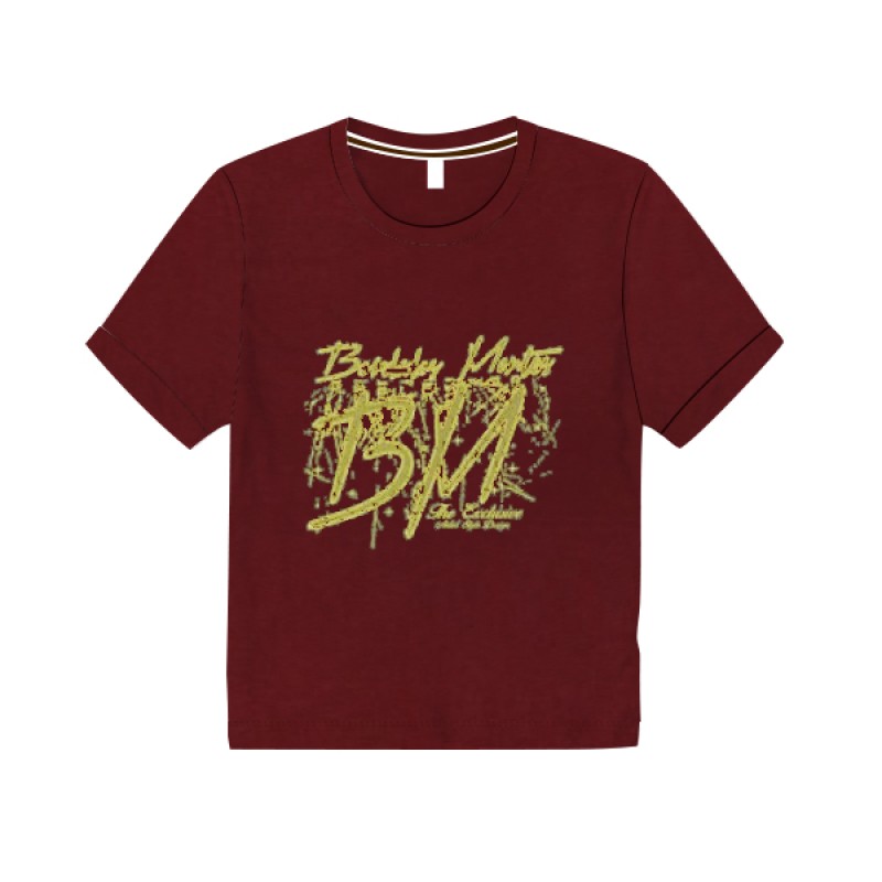 Boys T-Shirt- Maroon BM  Print | Half Sleeve T-Shirt | T-shirt at Sonamoni.com