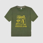 Boys T-Shirt- Dark Green Starmix Print