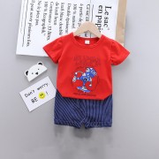 Baby T-Shirt and Shorts Set - Robot Red