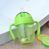 Water Bottle-Mum Pot with Straw Cup 240 ML - Green
