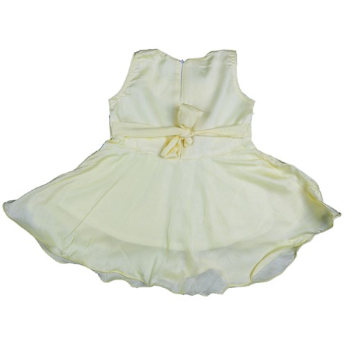 Girls Frock With Pant Set - Yellow