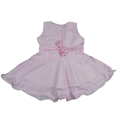 Girls Frock With Pant Set - Pink