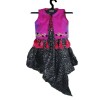 Girls Party Frock With Koti - Black And Pink