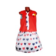 Kids Top and Skirt - Red and White