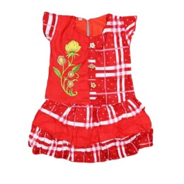 Girls Top and Skirt – Red