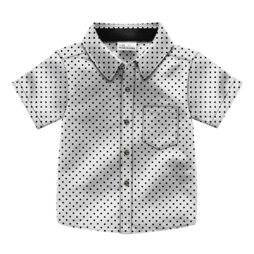 Baby Half Sleeve Shirt Dot Print - White