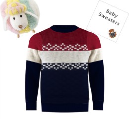 Baby Sweater - Navy Blue and Red