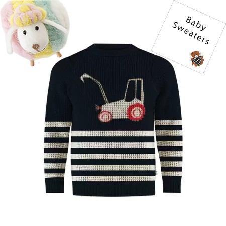 Baby Acrylic Knit Full Sleeves Sweater - Multicolor | at Sonamoni BD