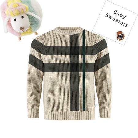 Baby Acrylic Knit Full Sleeves Sweater - Cream and Black | at Sonamoni BD