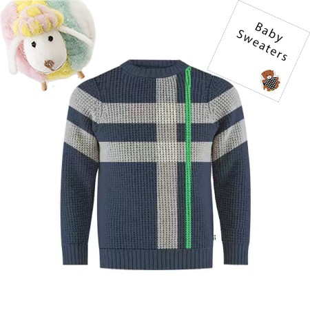 Baby Acrylic Knit Full Sleeves Sweater - Navy Blue | at Sonamoni BD