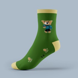 Socks for Babies and Childrens - Green and Cream