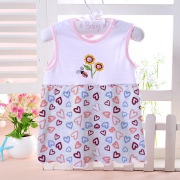 Baby Love Printed Casual Frock-White Color