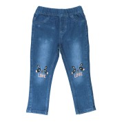Girls Full Lenth Jeans Pant-Flower Print