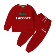 Baby Crocodile Printed Full Sleeve Sweat Shirt and Trouser Set-Red Color